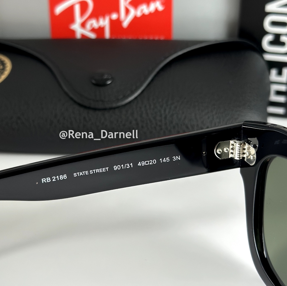 Ray-Ban State Street RB2186 Black New - Picture 7 of 16